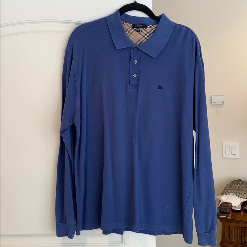 Men’s XXL Burberry Collared Long Sleeve Polo